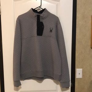 Spider men’s Quilted fleece pullover snap on buttons